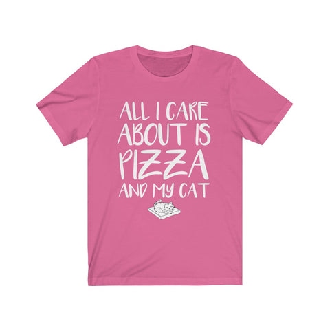 Image of All I Care About is Pizza And My Cat - Unisex Tee